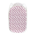 Pink Ladybug Pattern Print Mesh Laundry Hamper
