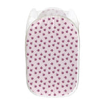 Pink Ladybug Pattern Print Mesh Laundry Hamper