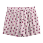Pink Ladybug Pattern Print Mesh Shorts