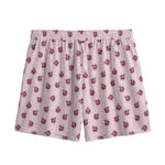 Pink Ladybug Pattern Print Mesh Shorts