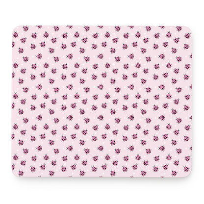 Pink Ladybug Pattern Print Mouse Pad