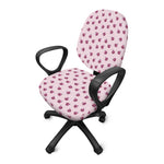 Pink Ladybug Pattern Print Office Chair Cover