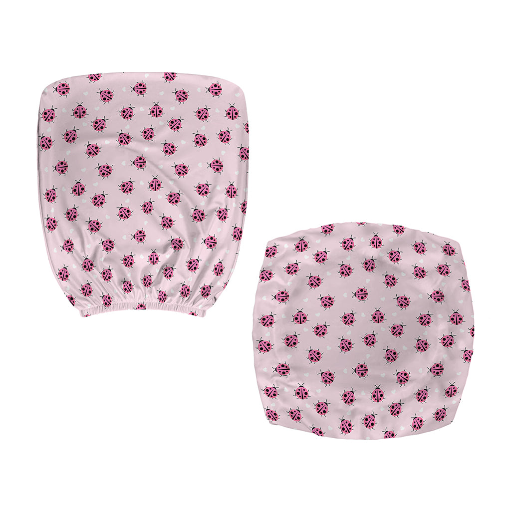 Pink Ladybug Pattern Print Office Chair Cover