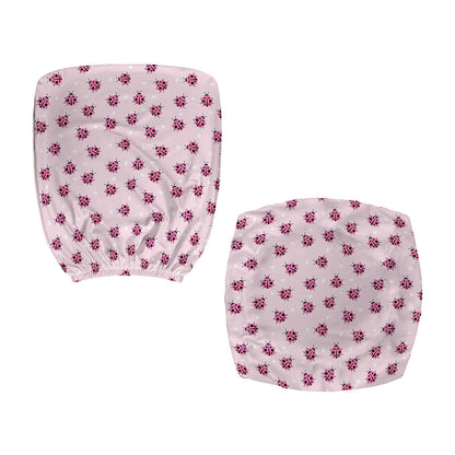 Pink Ladybug Pattern Print Office Chair Cover