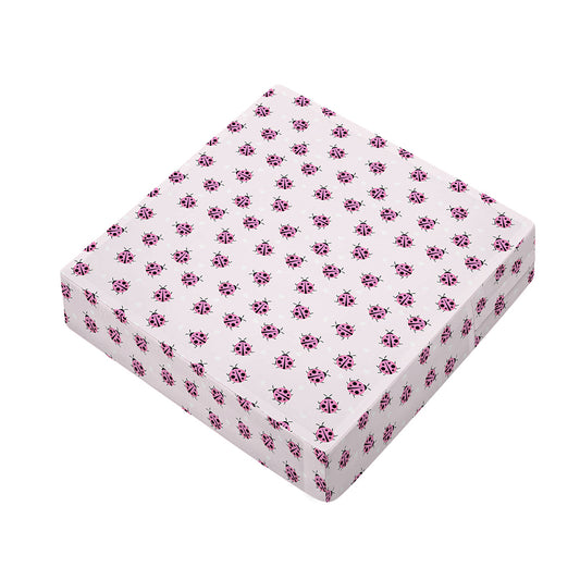 Pink Ladybug Pattern Print Outdoor Seat Cushion Cover