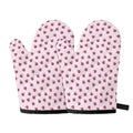 Pink Ladybug Pattern Print Oven Mitts