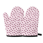 Pink Ladybug Pattern Print Oven Mitts