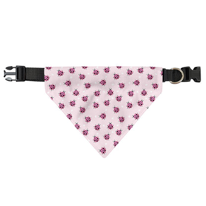 Pink Ladybug Pattern Print Over The Collar Dog Bandana