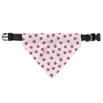 Pink Ladybug Pattern Print Over The Collar Dog Bandana
