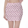 Pink Ladybug Pattern Print Pencil Mini Skirt