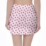 Pink Ladybug Pattern Print Pencil Mini Skirt