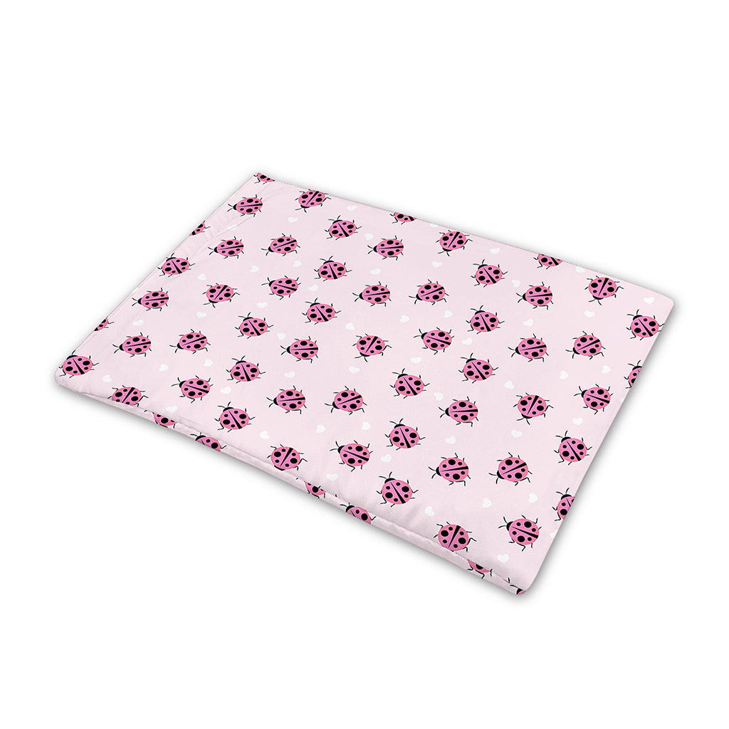 Pink Ladybug Pattern Print Pet Cooling Mat Cover