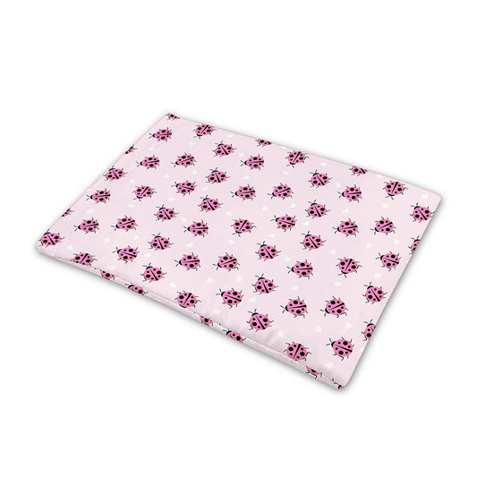 Pink Ladybug Pattern Print Pet Cooling Mat Cover