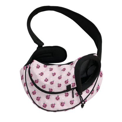 Pink Ladybug Pattern Print Pet Sling Carrier