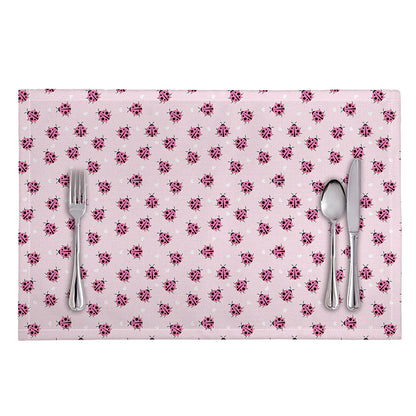 Pink Ladybug Pattern Print Placemat