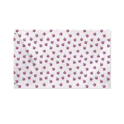 Pink Ladybug Pattern Print Polyester Flag