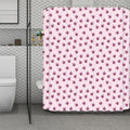 Pink Ladybug Pattern Print Polyester Shower Curtain