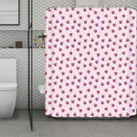 Pink Ladybug Pattern Print Polyester Shower Curtain