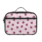 Pink Ladybug Pattern Print Portable Lunch Bag