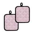 Pink Ladybug Pattern Print Pot Holders