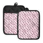Pink Ladybug Pattern Print Pot Holders With Pocket