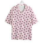 Pink Ladybug Pattern Print Rayon Hawaiian Shirt