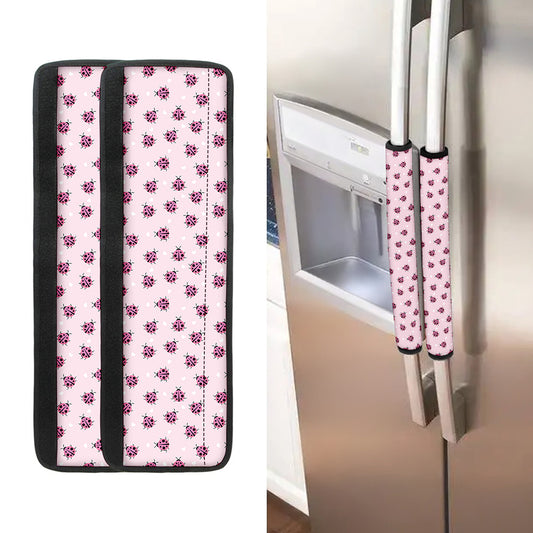 Pink Ladybug Pattern Print Refrigerator Handle Covers
