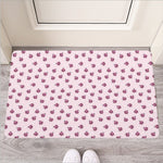 Pink Ladybug Pattern Print Rubber Doormat