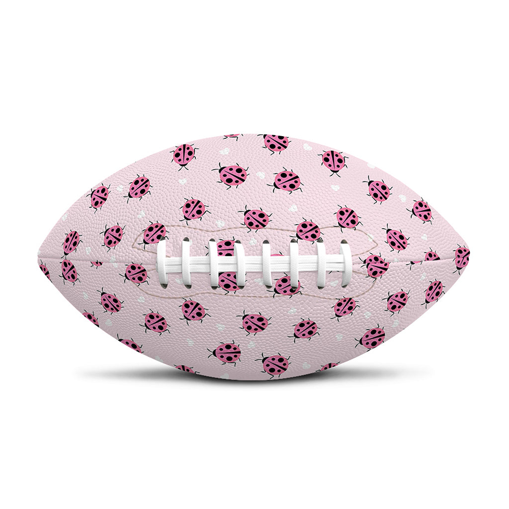 Pink Ladybug Pattern Print Rugby Ball