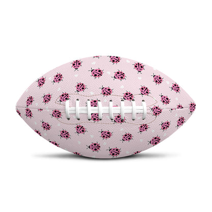 Pink Ladybug Pattern Print Rugby Ball