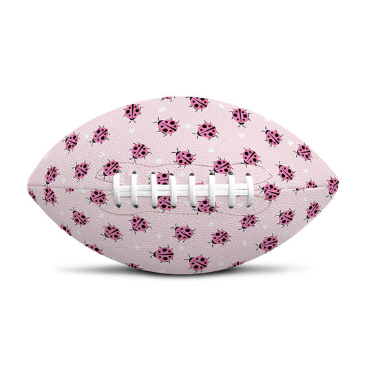 Pink Ladybug Pattern Print Rugby Ball