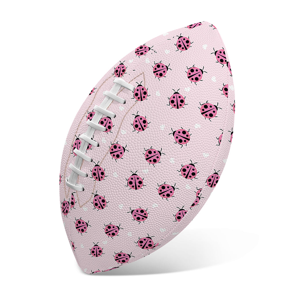 Pink Ladybug Pattern Print Rugby Ball