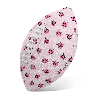 Pink Ladybug Pattern Print Rugby Ball