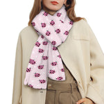 Pink Ladybug Pattern Print Scarf