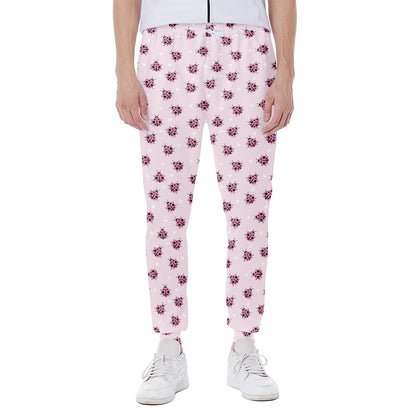 Pink Ladybug Pattern Print Scuba Joggers
