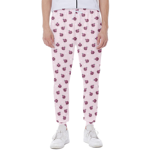 Pink Ladybug Pattern Print Scuba Joggers
