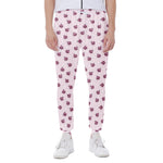 Pink Ladybug Pattern Print Scuba Joggers