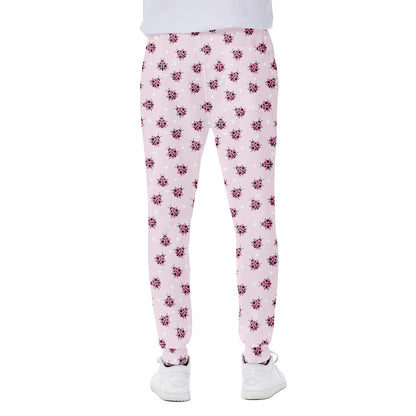 Pink Ladybug Pattern Print Scuba Joggers