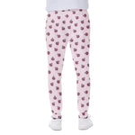 Pink Ladybug Pattern Print Scuba Joggers