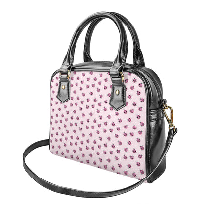 Pink Ladybug Pattern Print Shoulder Handbag