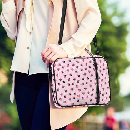 Pink Ladybug Pattern Print Shoulder Strap Bible Bag