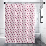 Pink Ladybug Pattern Print Shower Curtain