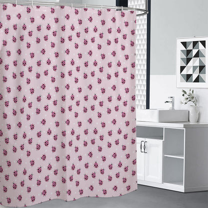 Pink Ladybug Pattern Print Shower Curtain