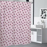 Pink Ladybug Pattern Print Shower Curtain