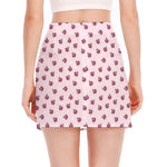 Pink Ladybug Pattern Print Side Slit Mini Skirt