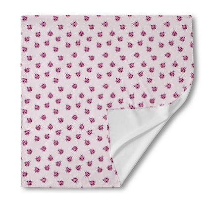 Pink Ladybug Pattern Print Silk Bandana