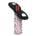 Pink Ladybug Pattern Print Single Neoprene Wine Tote