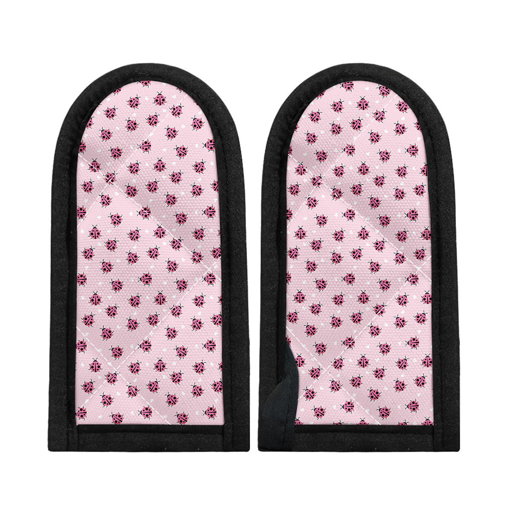 Pink Ladybug Pattern Print Skillet Handle Cover