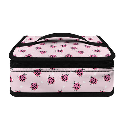 Pink Ladybug Pattern Print Small Lunch Bag