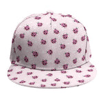 Pink Ladybug Pattern Print Snapback Cap